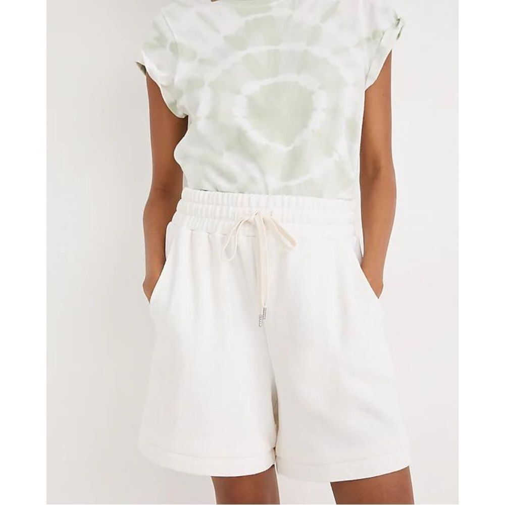 Madewell Lighthouse White Drawstring Long Sweatshorts Size Medium NA456 Casual